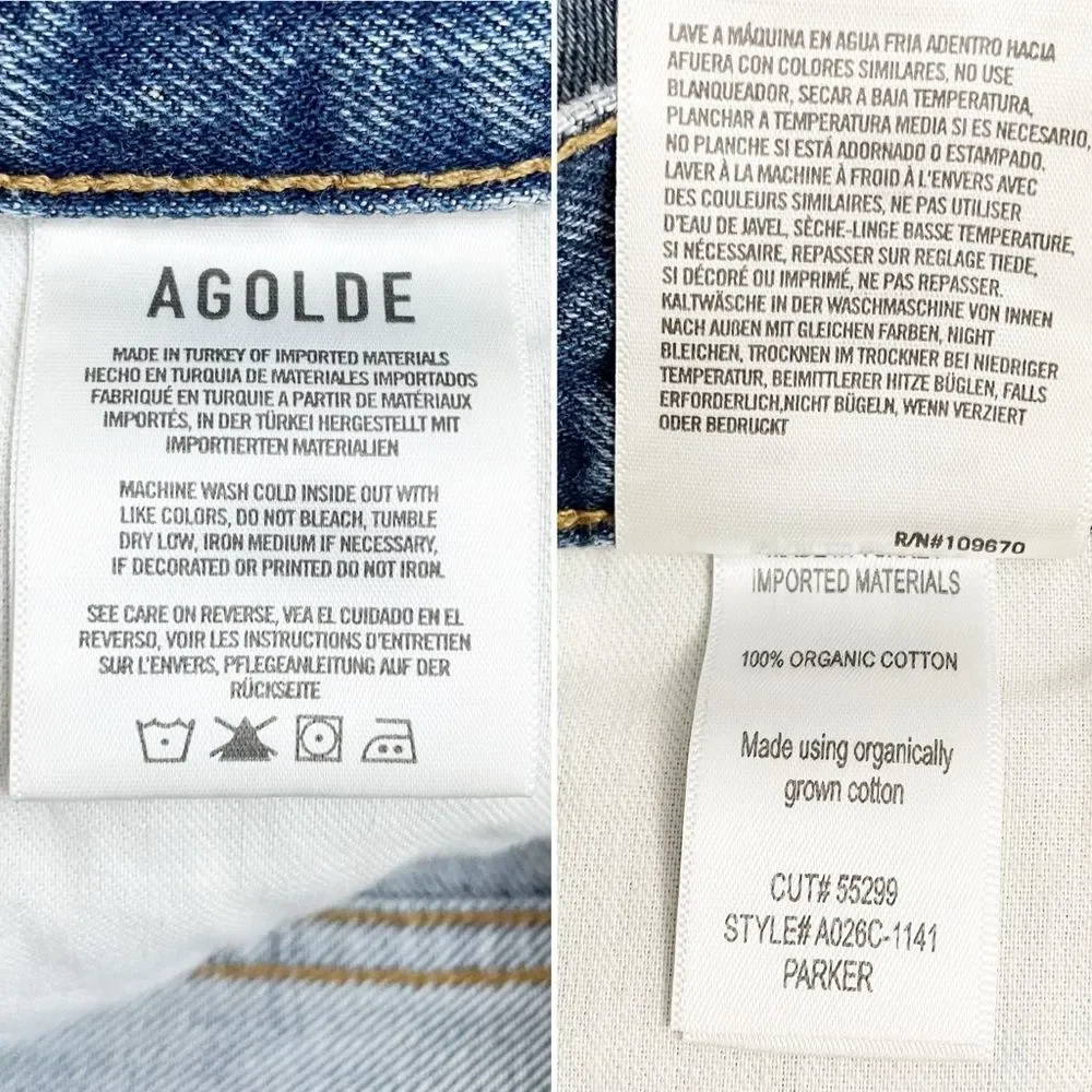 NWT Agolde Parker Vintage Cut-Off Shorts in Lowkey Fray Hem Medium Size 32 | 14